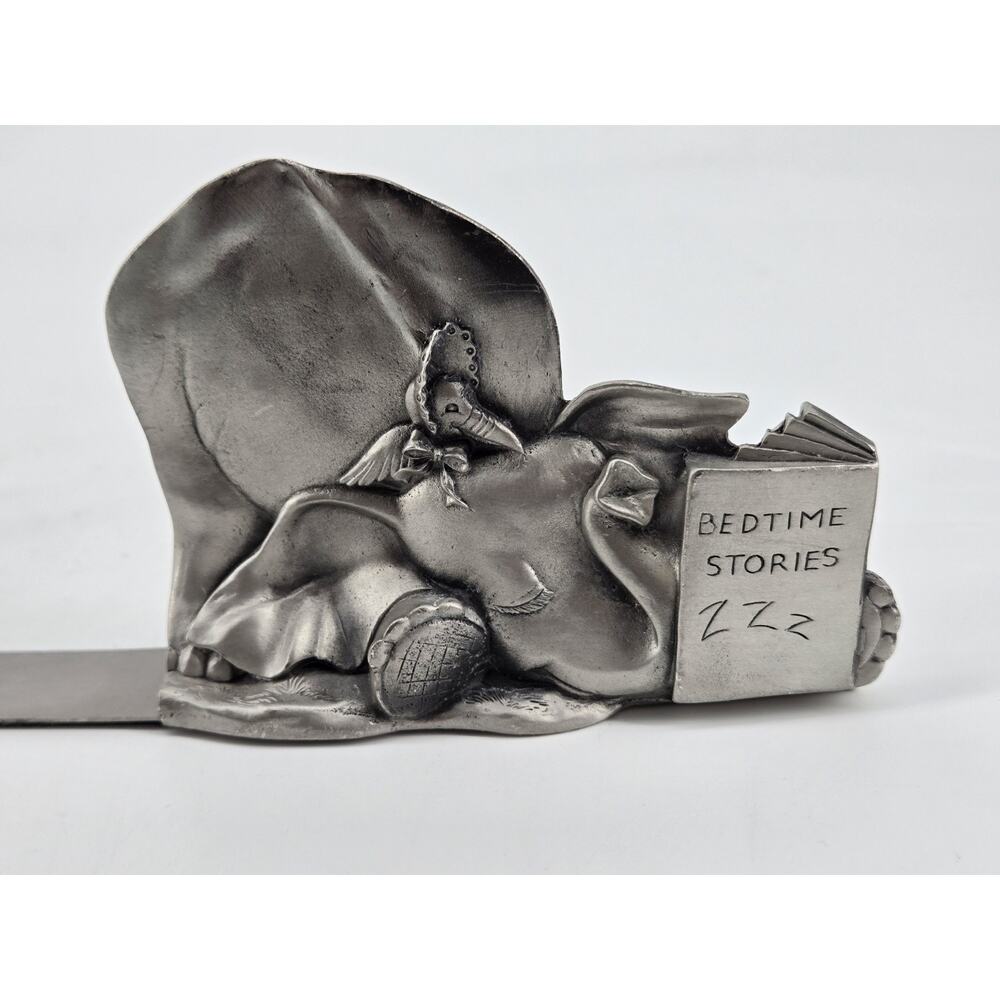 Whimsical Vtg 90s Etain Zinn Seagull Pewter Giraffe Elephant Storytime Bookends - Picture 9 of 16